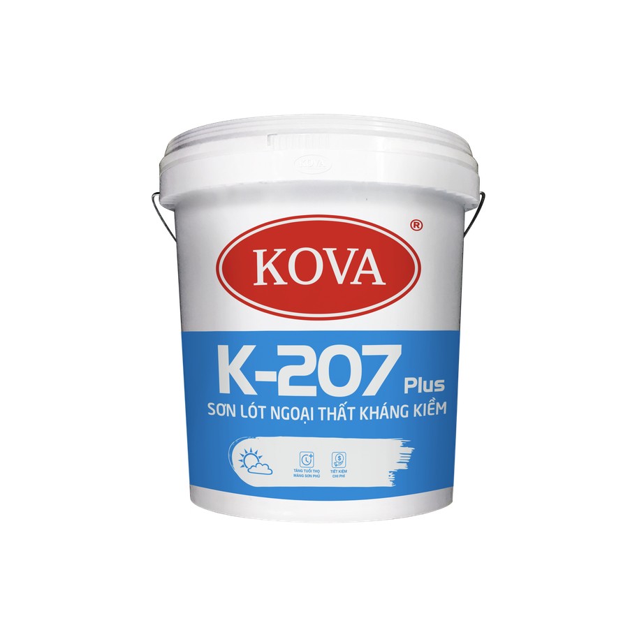 Sơn lót ngoại thất kháng kiềm KOVA K-207 tiết kiệm sơn phủ, chịu tia UV