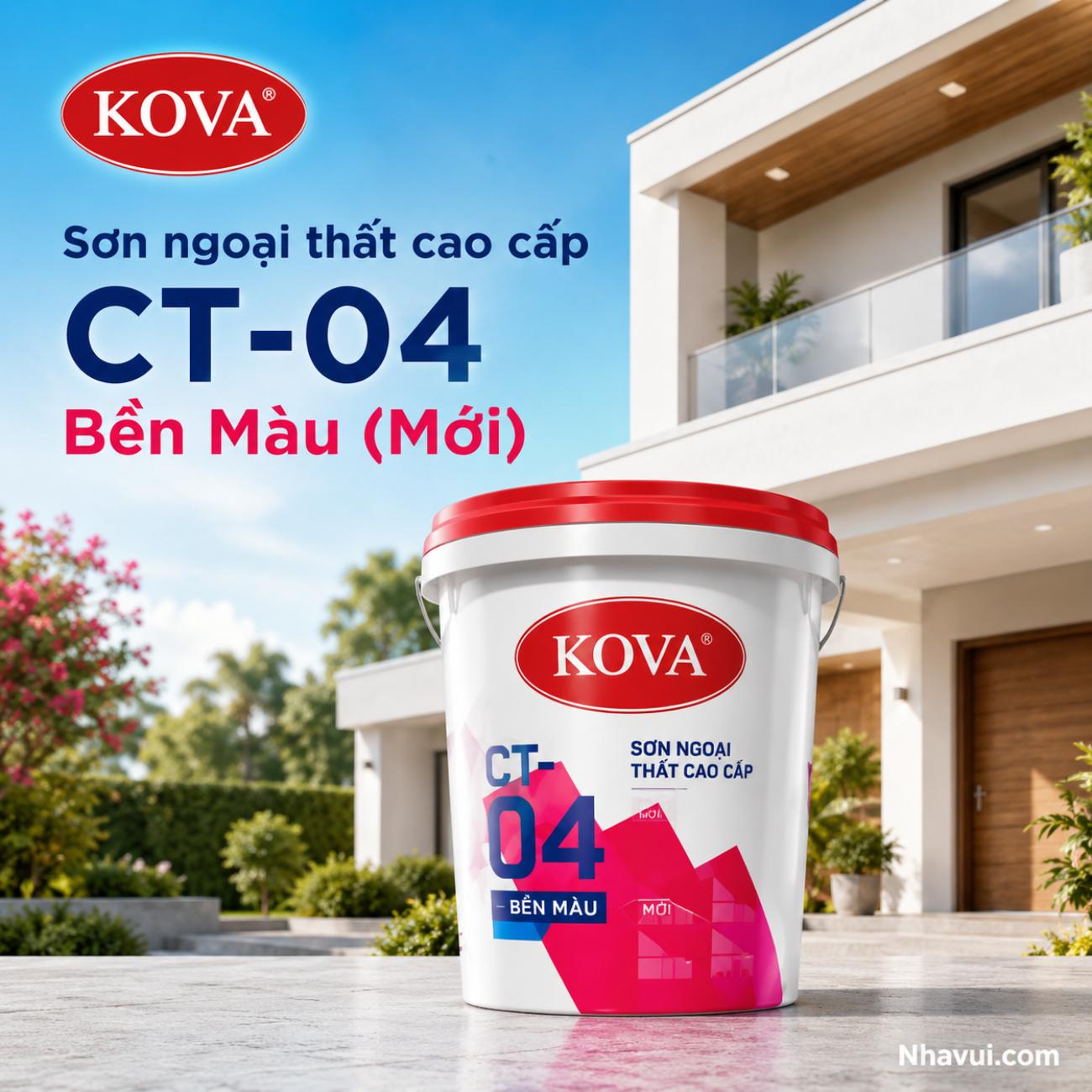 Sơn ngoại thất cao cấp KOVA CT-04 Bền Màu Mới