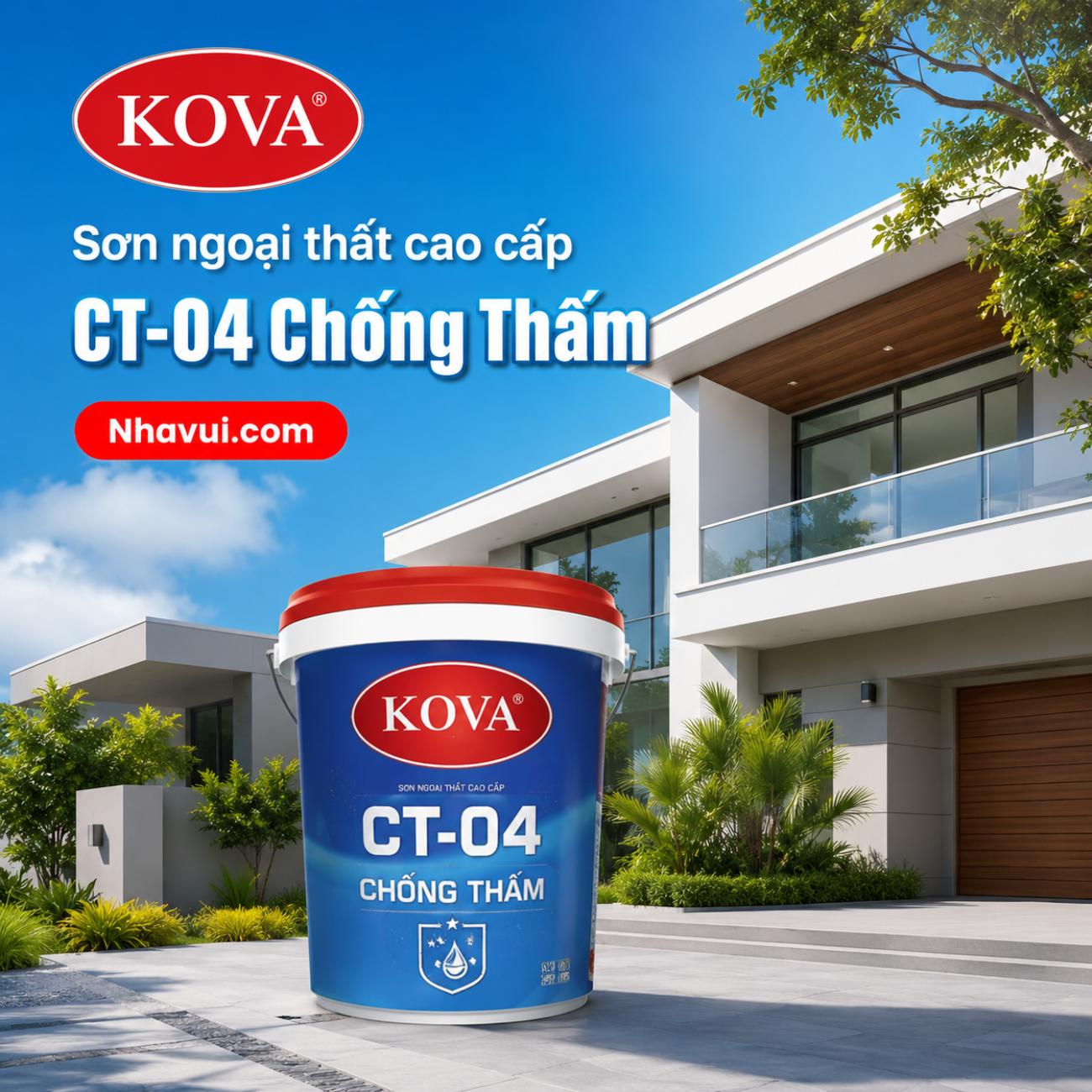 Sơn ngoại thất cao cấp KOVA CT-04 Chống Thấm