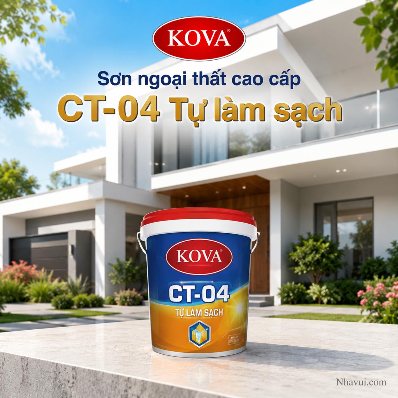 Sơn ngoại thất cao cấp KOVA CT-04 Tự Làm Sạch