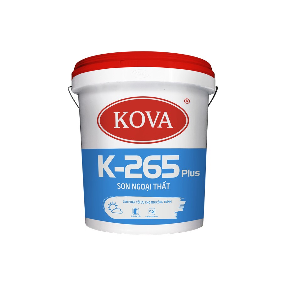Sơn ngoại thất KOVA K-265 Plus mờ, độ che lấp cao và chống bám bụi