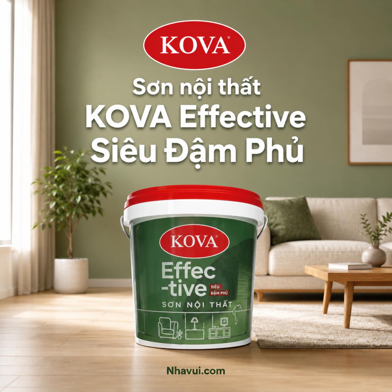 Sơn nội thất KOVA Effective Siêu Đậm Phủ