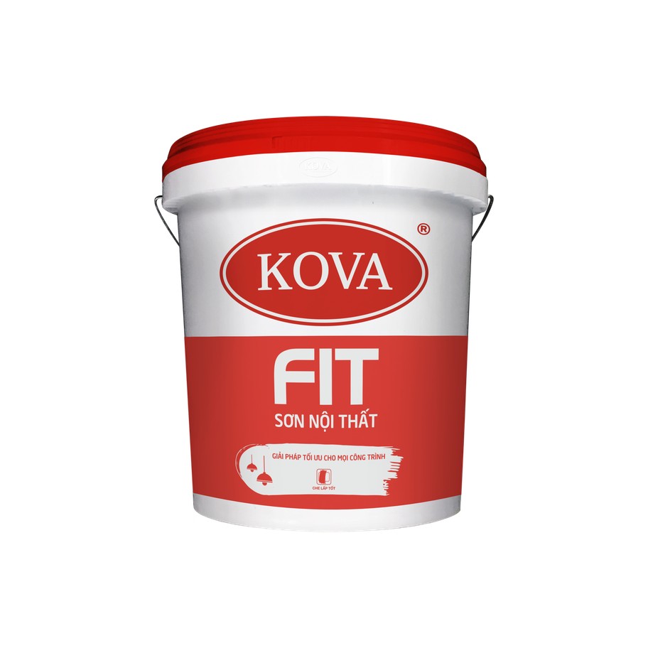 Sơn nội thất KOVA FIT mờ nền S, bề mặt sơn mịn và độ che lấp tốt