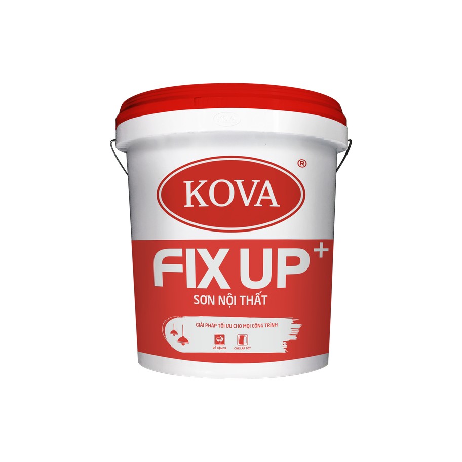 Sơn nội thất KOVA Fix Up mờ nền S, siêu dặm vá sửa chữa và che lấp cao