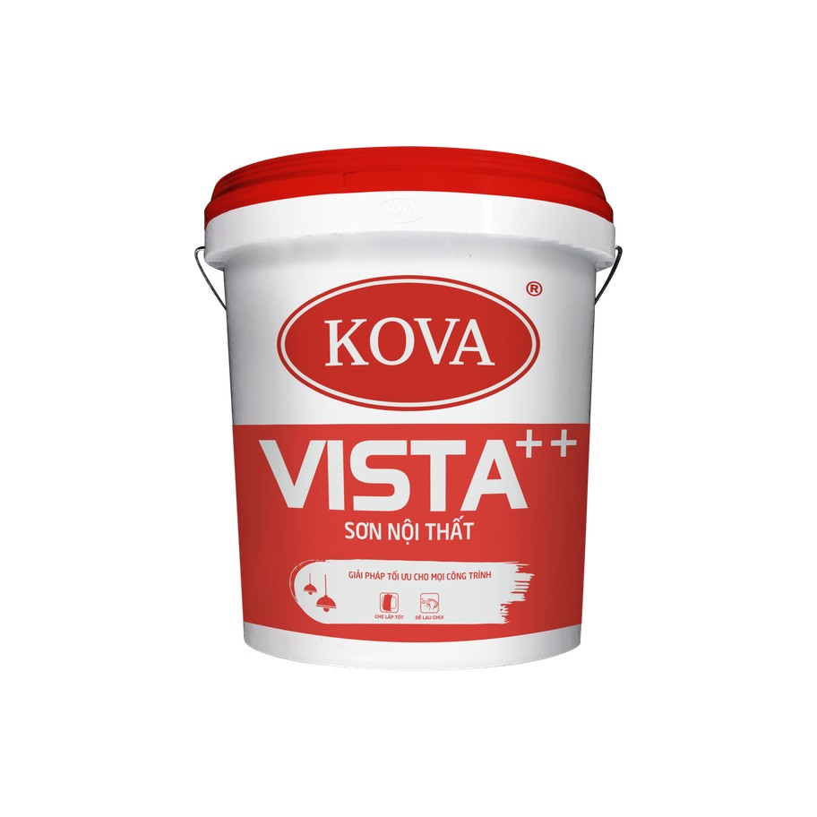 Sơn nội thất KOVA VISTA++ mờ nền S, che lấp tốt và dễ dặm vá