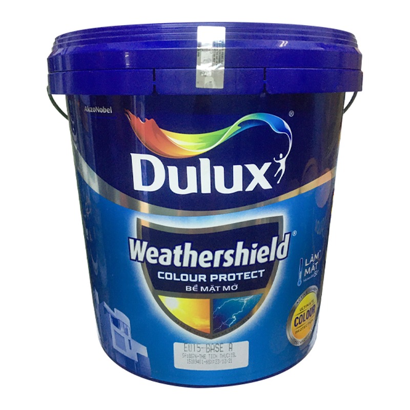 Sơn phủ ngoại thất Dulux Weathershield Colour Protect mờ E015 chống phai màu bảo vệ 8 năm