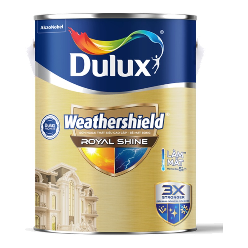 Sơn phủ ngoại thất Dulux Weathershield Royal Shine bóng chống bám bụi bảo vệ 12 năm