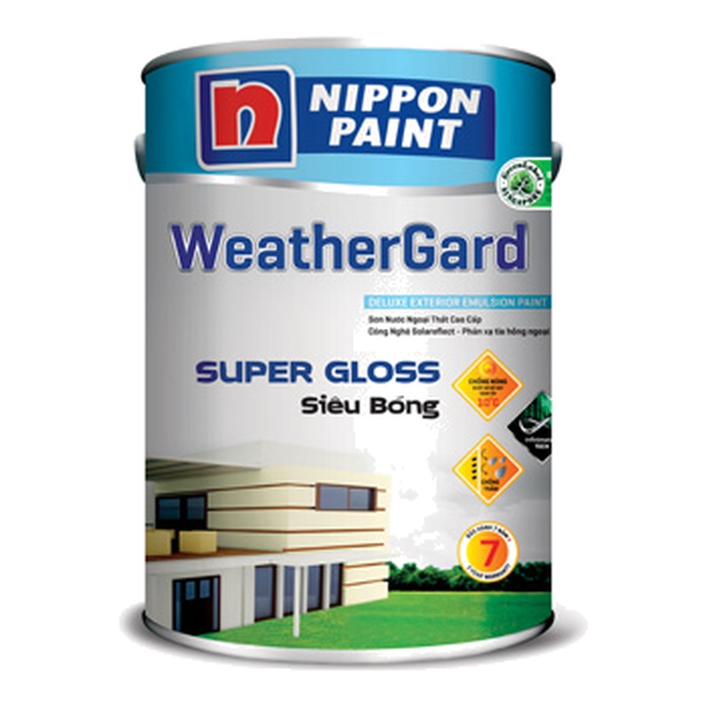 Sơn phủ ngoại thất Nippon WeatherGard Siêu Bóng phản xạ nhiệt chống thấm chống rêu mốc