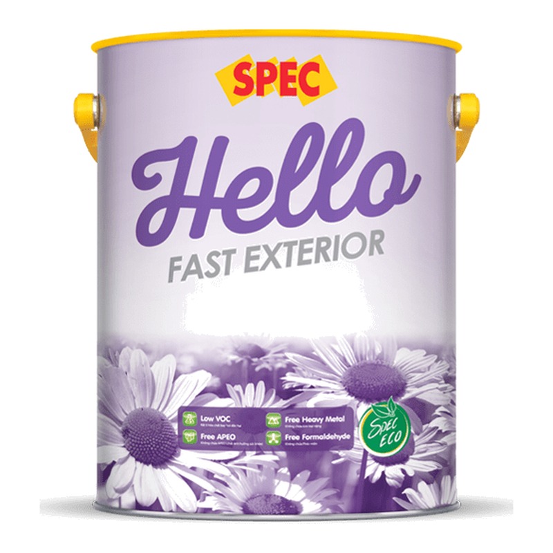 Sơn phủ ngoại thất SPEC Hello Fast Ext mờ kinh tế che phủ cao chống rêu mốc