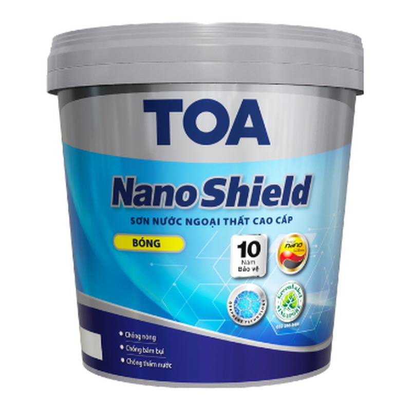 Sơn phủ ngoại thất TOA NanoShield bóng Graphene Hybrid Nano chống thấm bảo vệ 10 năm