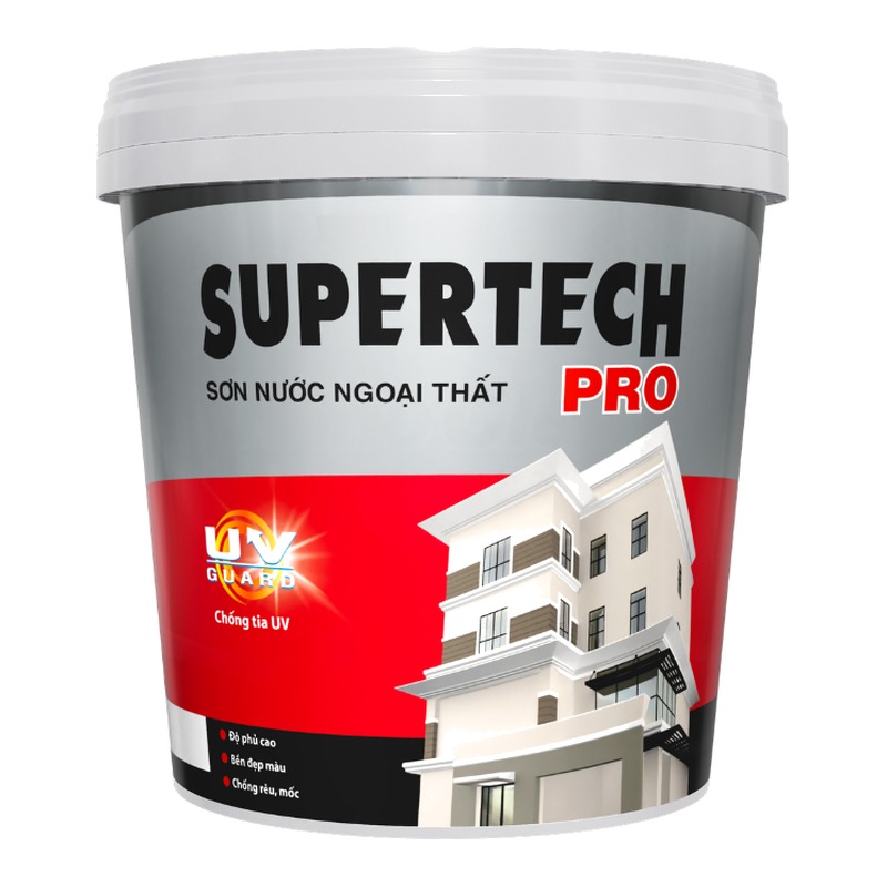 Sơn phủ ngoại thất TOA Supertech Pro mờ kinh tế chống phai màu chống rong rêu