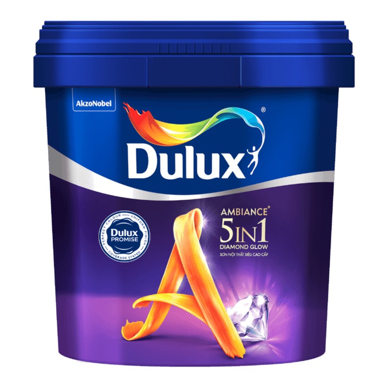 Sơn phủ nội thất Dulux Ambiance 5in1 Diamond Glow siêu bóng 66AB hiệu ứng đa sắc kháng khuẩn