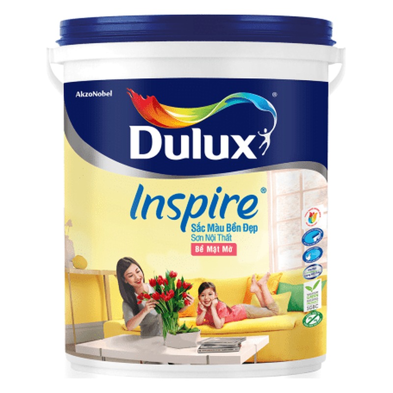 Sơn phủ nội thất Dulux Inspire sắc màu bền đẹp mờ 39A