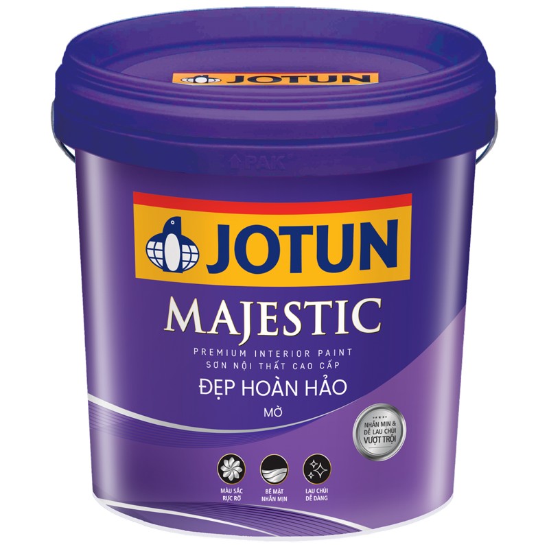 Sơn phủ nội thất Jotun Majestic Đẹp Hoàn Hảo kháng khuẩn mờ