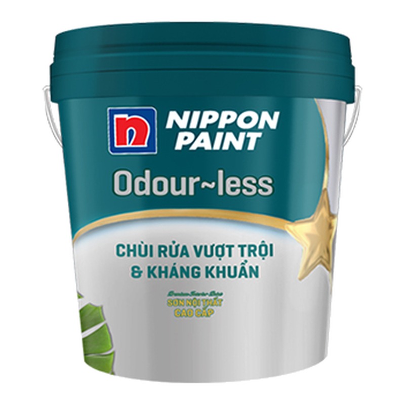 Sơn phủ nội thất Nippon Odour-less Chùi Rửa Vượt Trội & Kháng Khuẩn mờ
