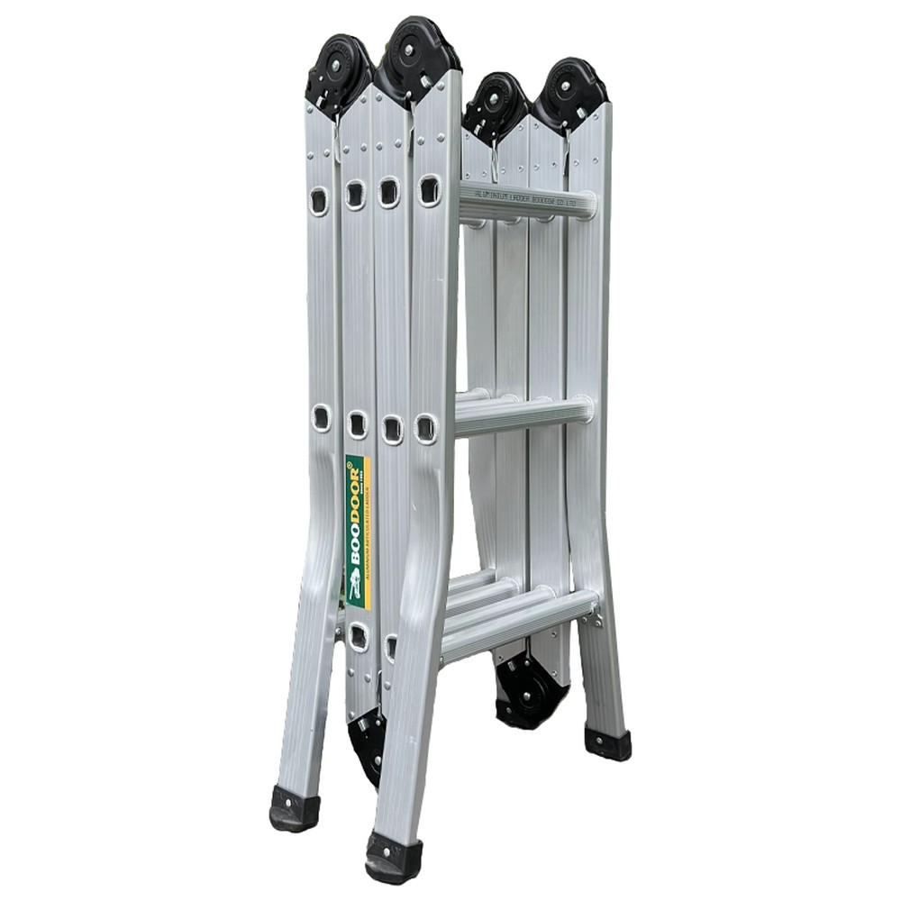 Thang nhôm gấp 4 khúc Boodoor GK20 chữ A 2 m, chữ I 4 m