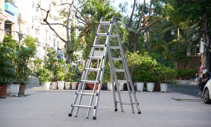 Thang nhôm gấp chữ A IG LS48 – 8/15 bậc, tải 150 kg, Hàn Quốc