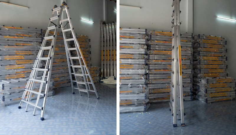 Thang nhôm rút chữ A Poongsan PS-50 cao 5,5 m