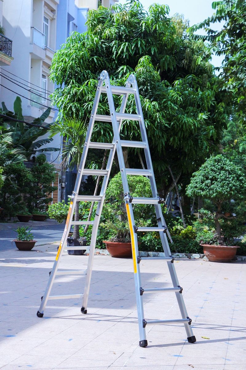 Thang nhôm rút đa năng Hyundai LS-45 – chữ A 1,6–2,7 m, chữ I 3,2–5,6 m
