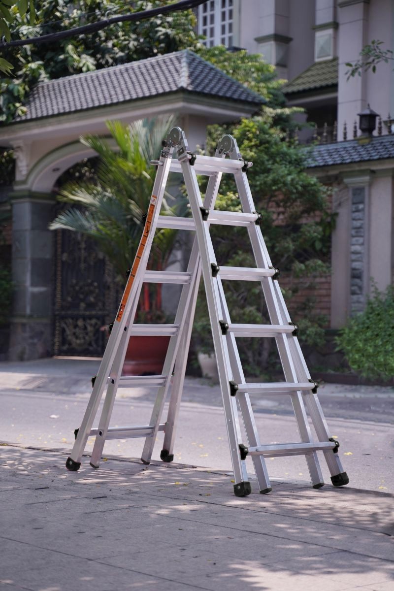 Thang nhôm rút đa năng Hyundai LS-46 – chữ A 1,85–3,2 m, chữ I 3,8–6,8 m
