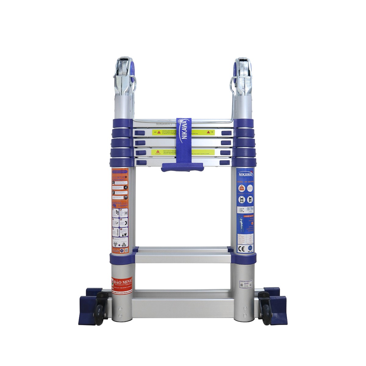 Thang nhôm rút đôi chữ A Nikawa NK-38AI-PRI – chữ A 1,9 m, chữ I 3,8 m