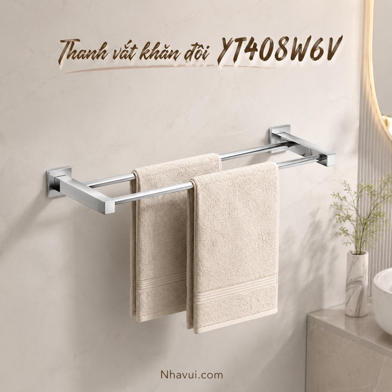 Thanh vắt khăn đôi YT408W6V loại vuông 610 mm