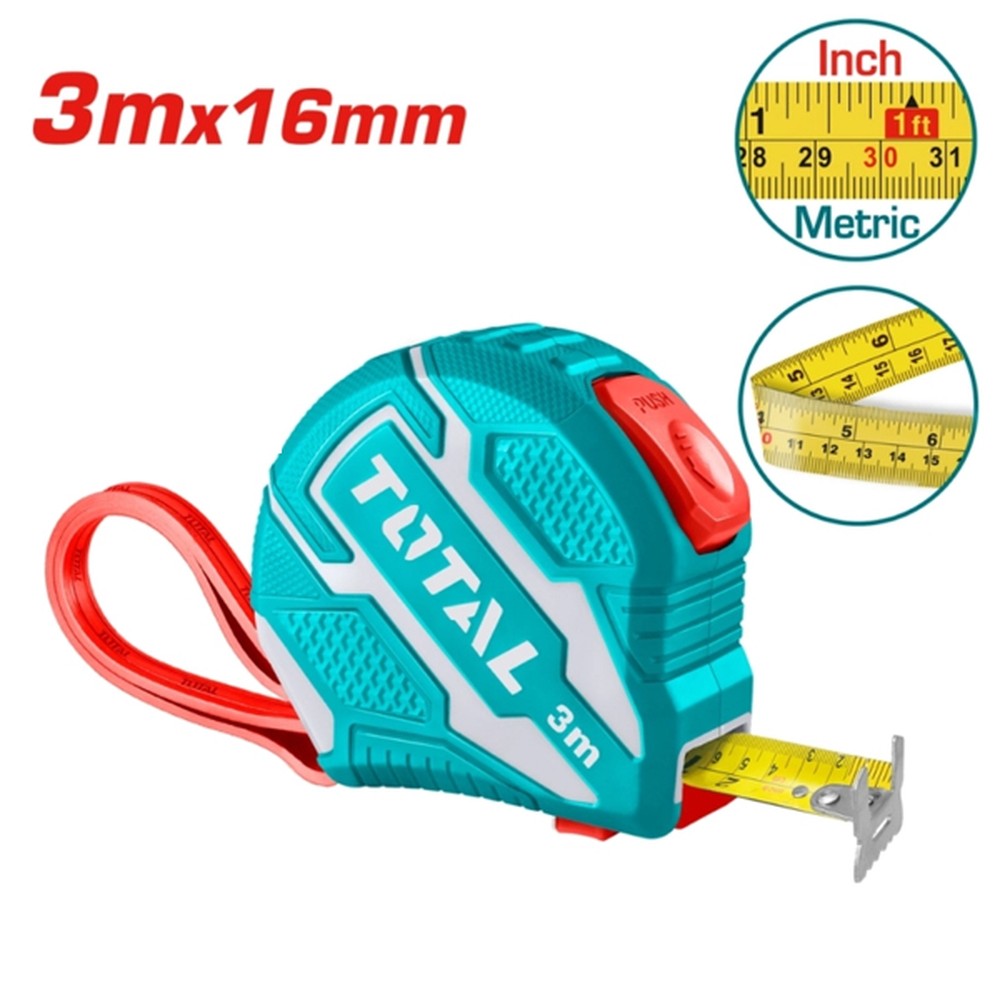 Thước cuộn thép Total TMT126031 3 m bản 16 mm