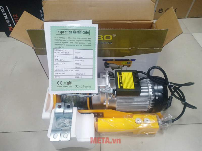 Tời điện Kenbo PA800 220V cáp 12m