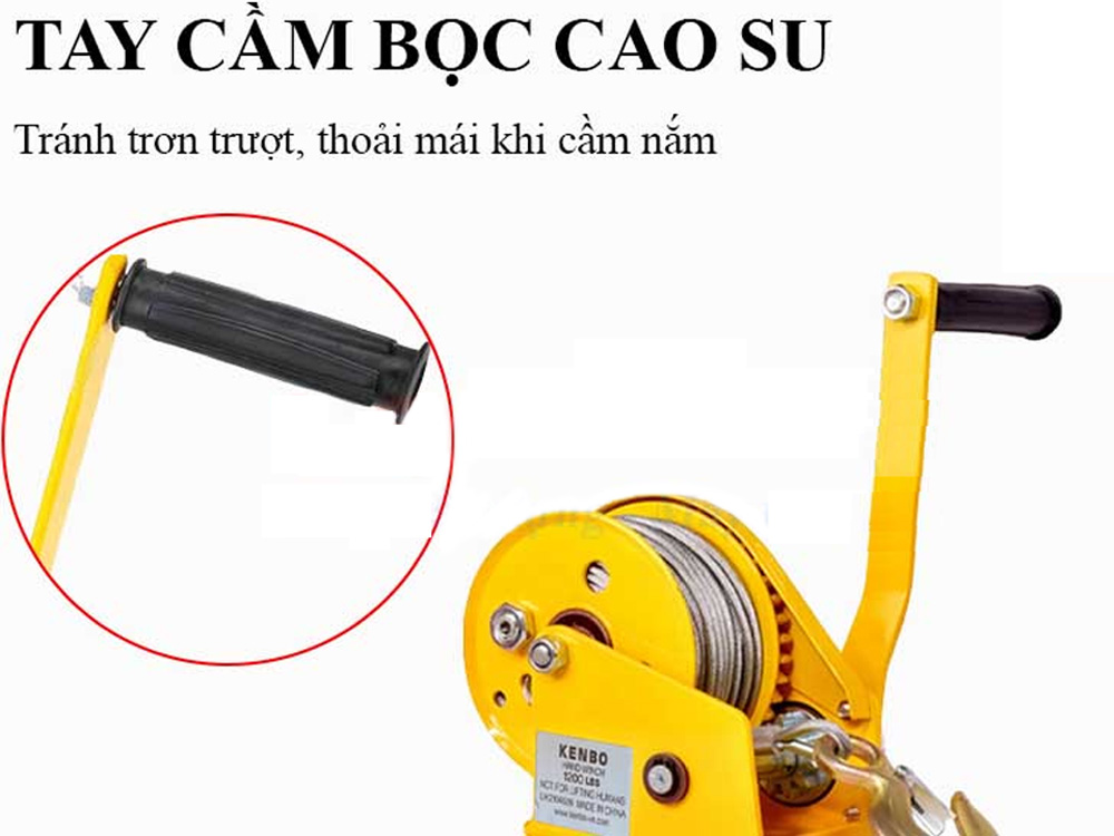 Tời quay tay Kenbo 1200LBS cáp 20m