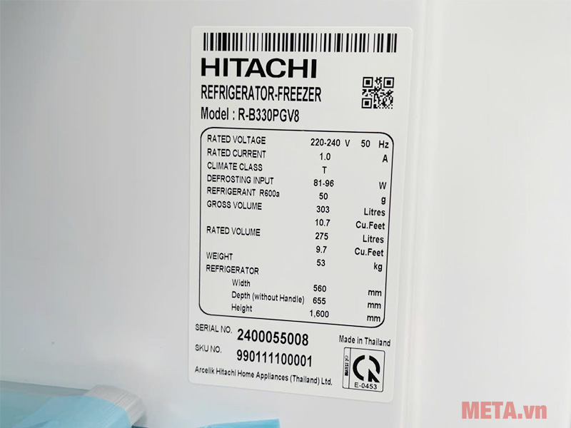Tủ lạnh Hitachi Inverter 275 lít R-B330PGV8 BSL