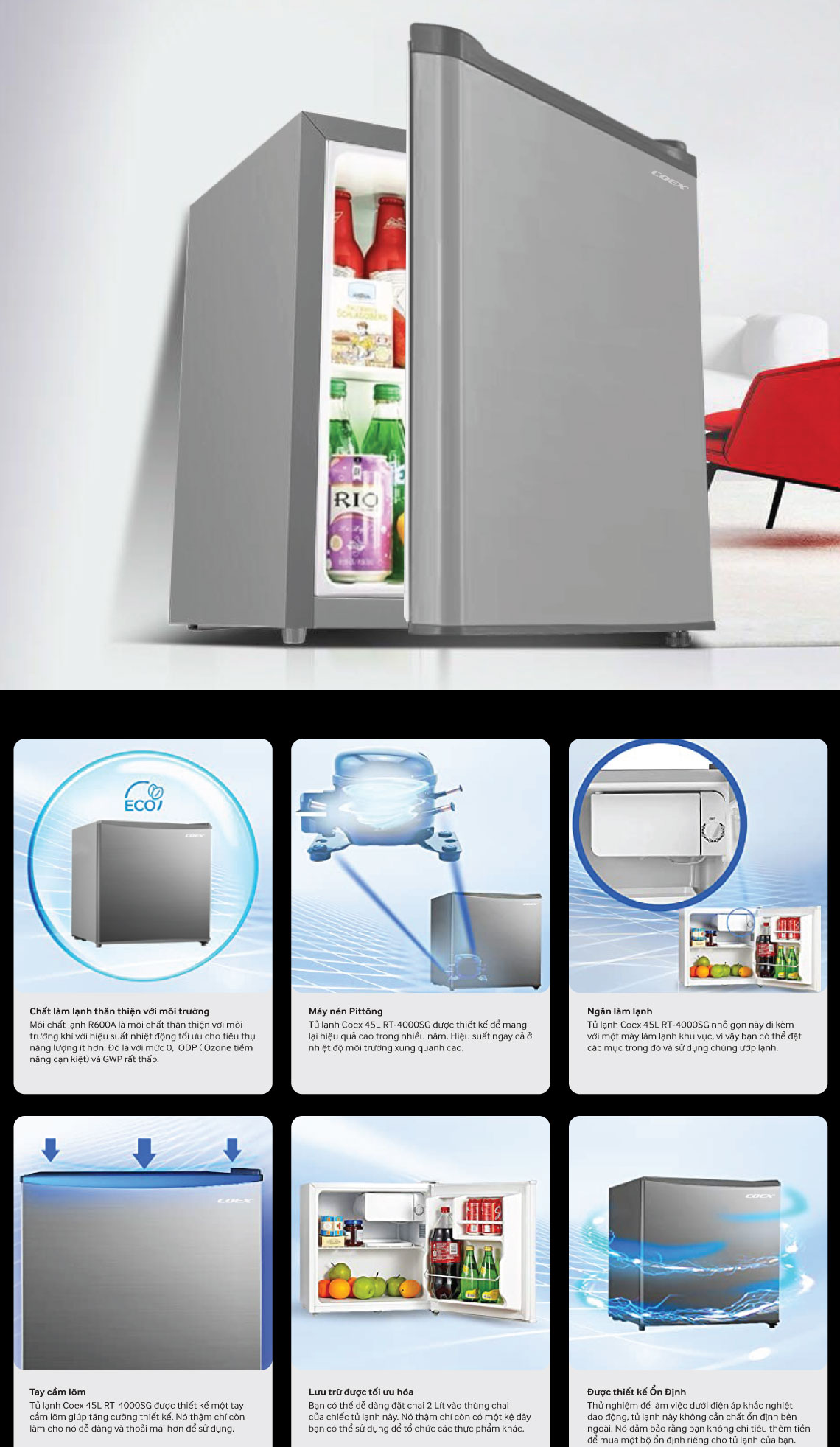 Tủ lạnh mini Coex RT-4000SG 43 lít
