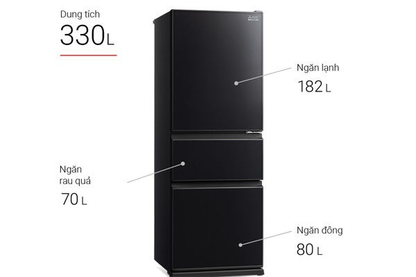Tủ lạnh Mitsubishi Inverter 330 lít MR-CGX41EN-GBK-V