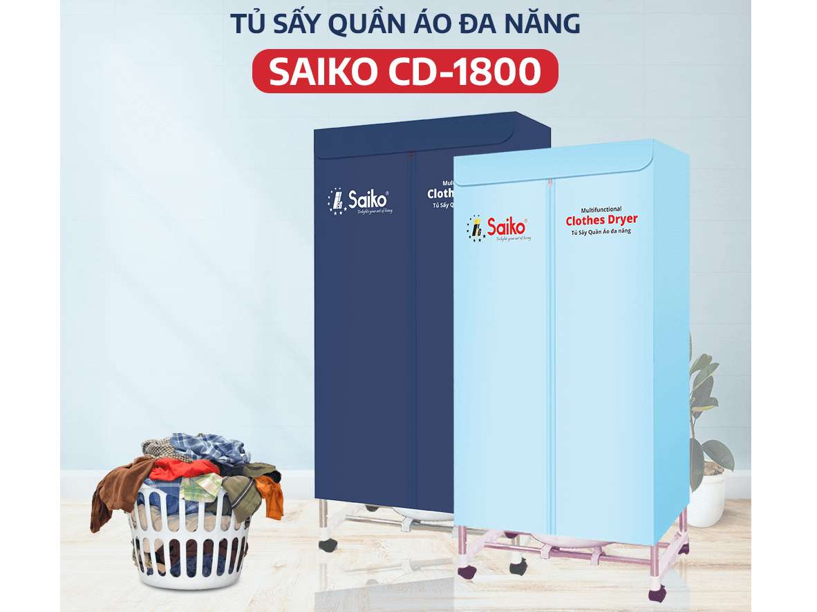 Tủ sấy quần áo Saiko CD-1800