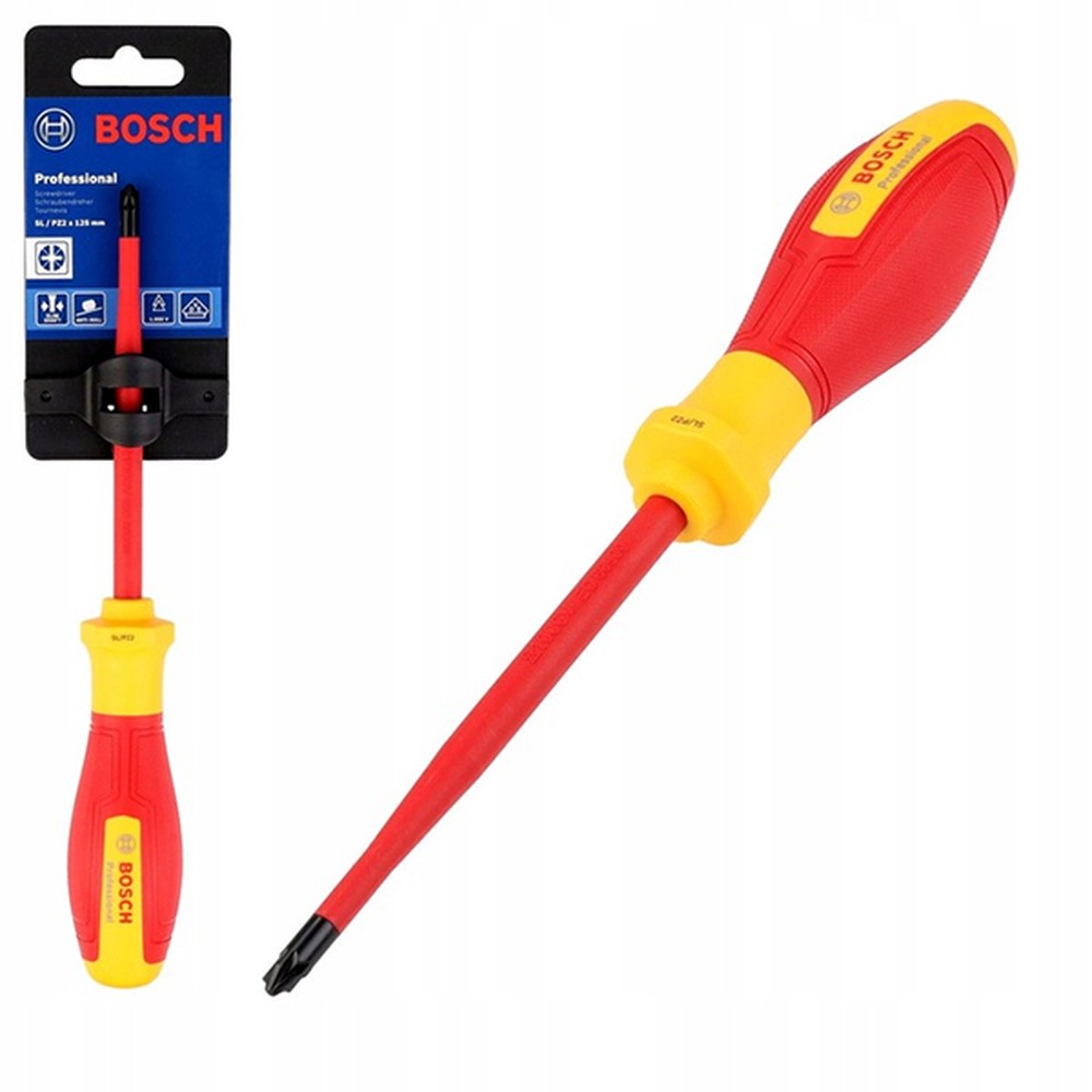 Tua vít cách điện VDE Bosch 1600A02ND7 đầu SL/PZ2 trục 125 mm