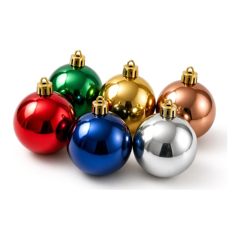 Túi 6 quả châu Noel bóng 8cm