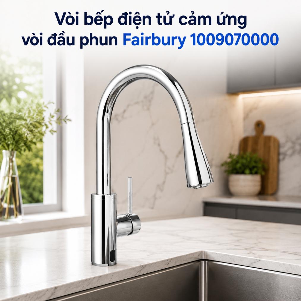 Vòi bếp dây rút cảm ứng với đầu phun Fairbury 1009070000