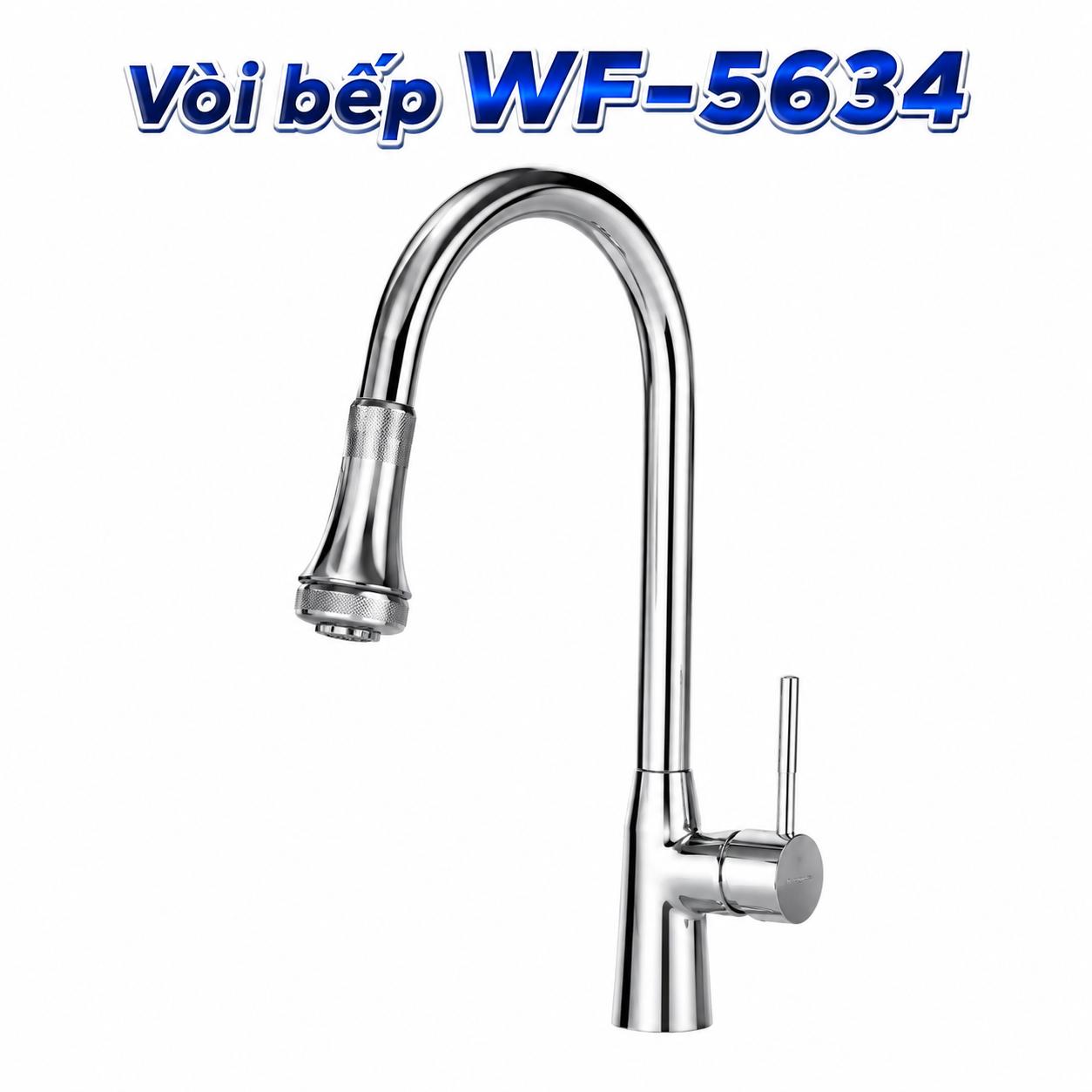 Vòi bếp dây rút với đầu phun WF-5634