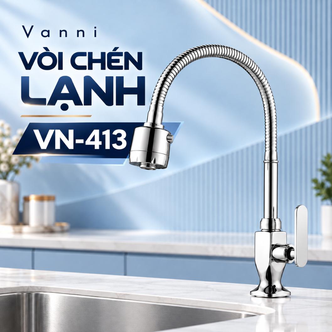 Vòi chén lạnh Vanni VN-413 Đồng thau mạ chrome