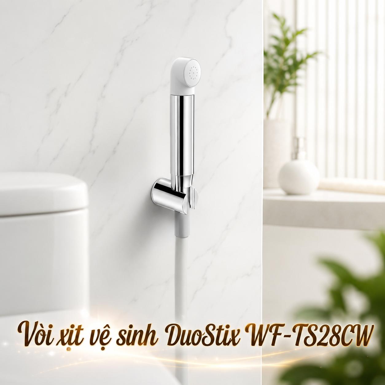 Vòi xịt vệ sinh DuoStix trắng/Chrome WF-TS28CW