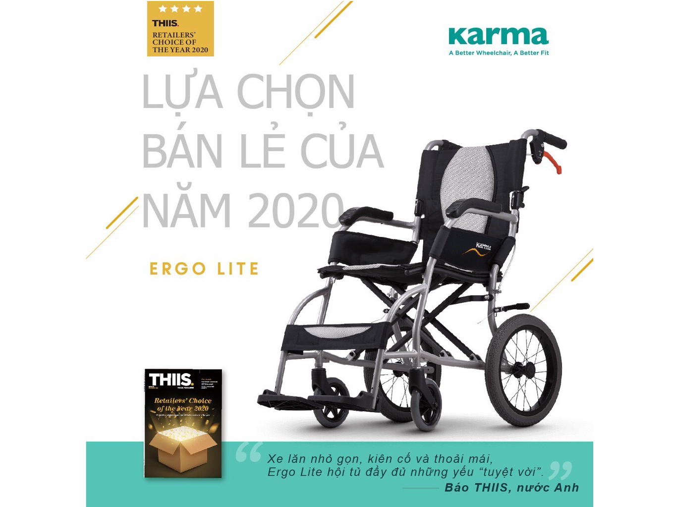 Xe lăn tay Karma Ergo Lite